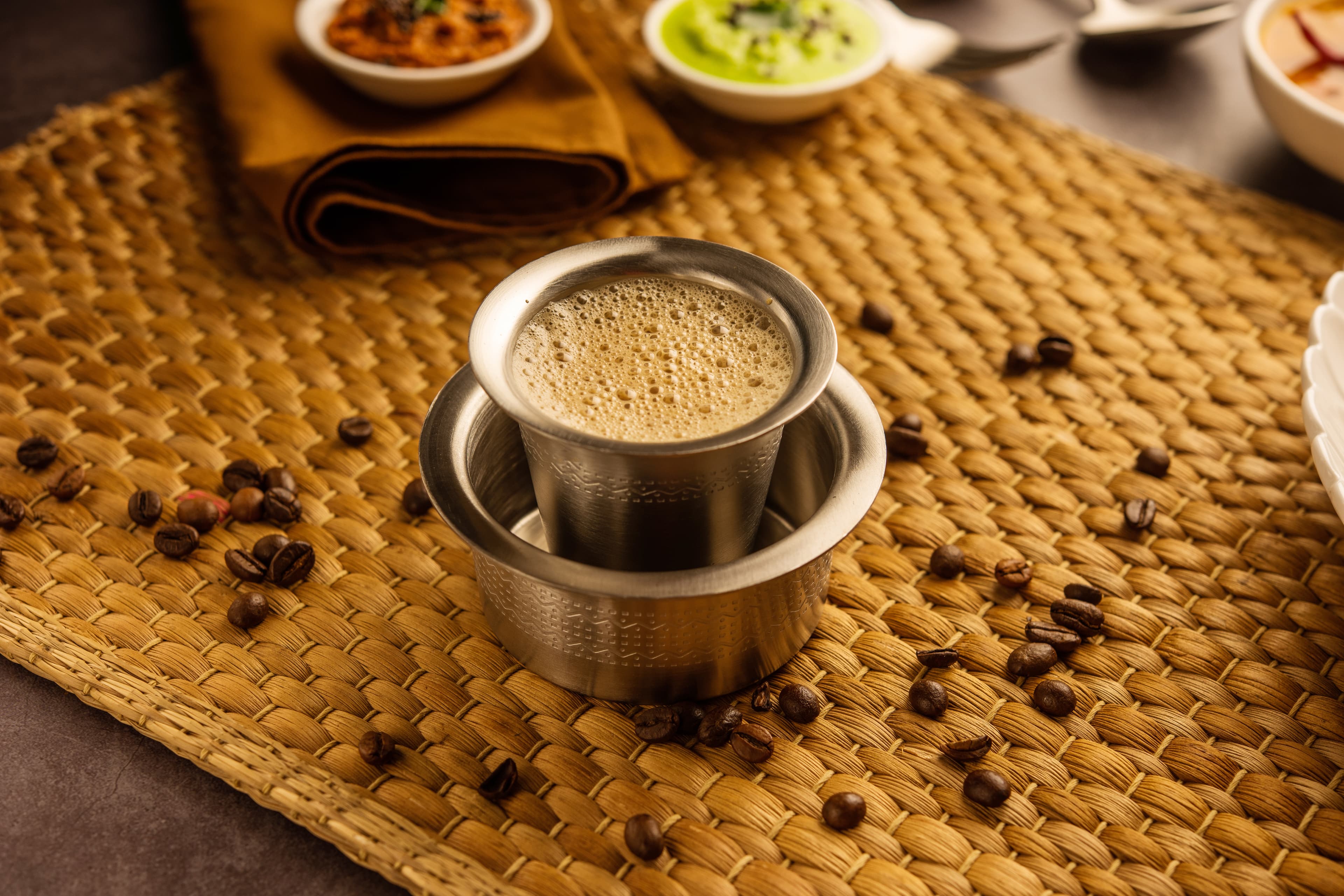 Traditional South Indian filter coffee